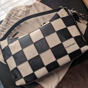 NEW Coach - Coachtopia Alter Ego Checkerboard Black & White Slouchy Shoulder Bag